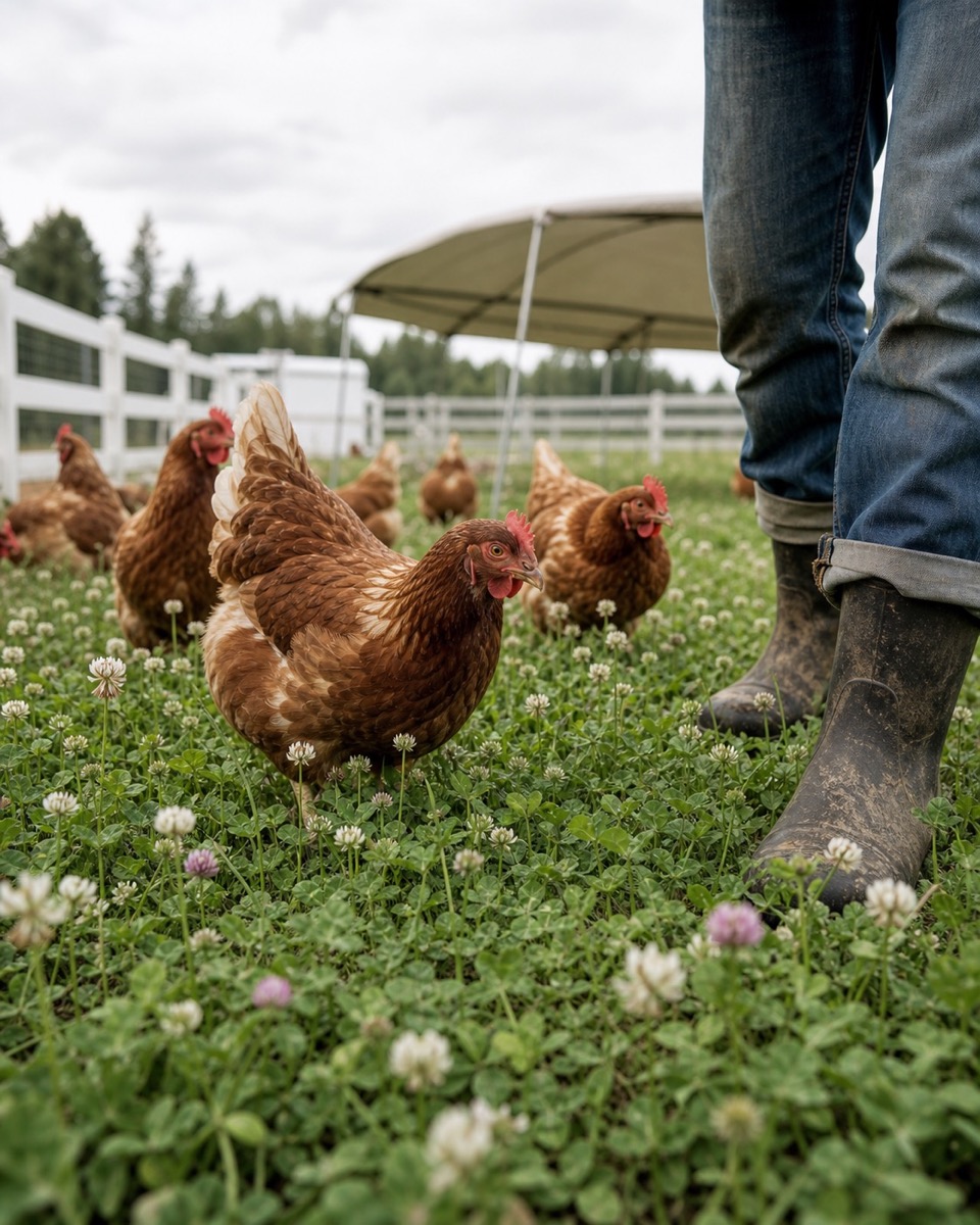 Free-range chicken farm in Canada